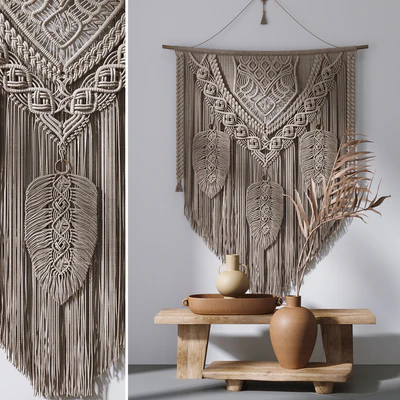 Decorative set with panels Macrame # 3 — Ver 1