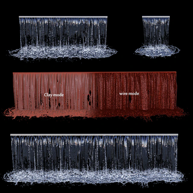 3 types of waterfall Fountains cascade in different sizes — Descargar