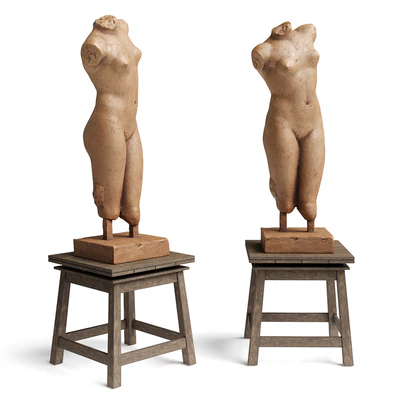Classic woman bust with table — Вид 1