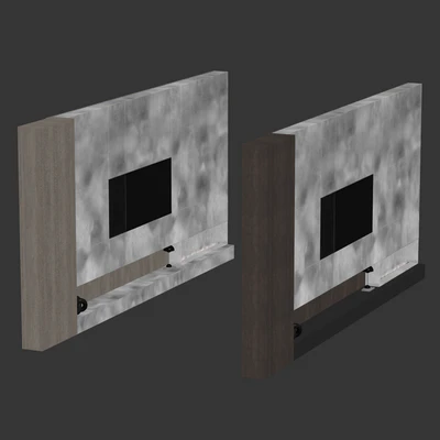 TV wall with fireplace 07 — Ver 4