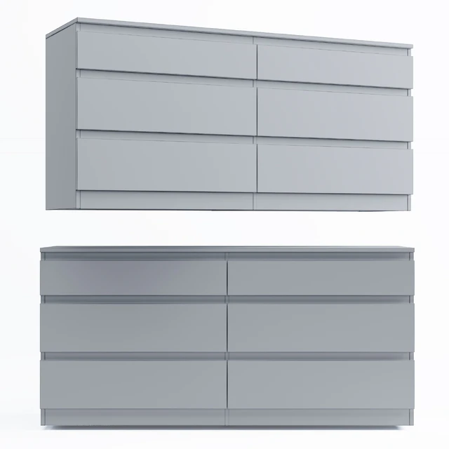 KULLEN. Chest of 6 drawers. White \ brown — Descargar