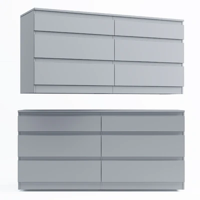 KULLEN. Chest of 6 drawers. White \ brown — Ver 3