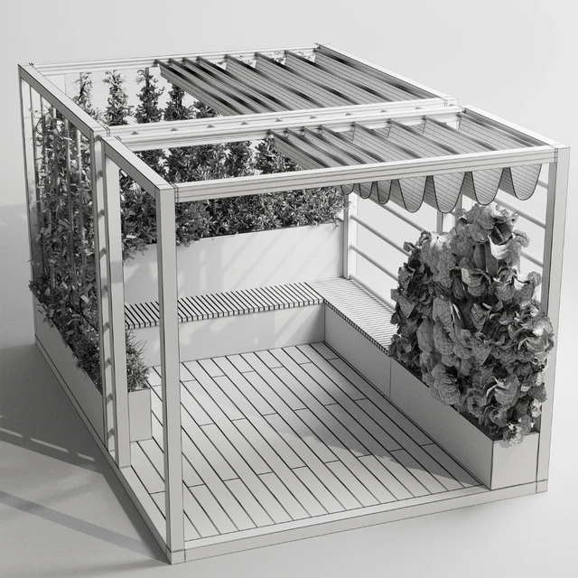 Landscape Furniture with Pergola and Roof garden 09 — Скачать