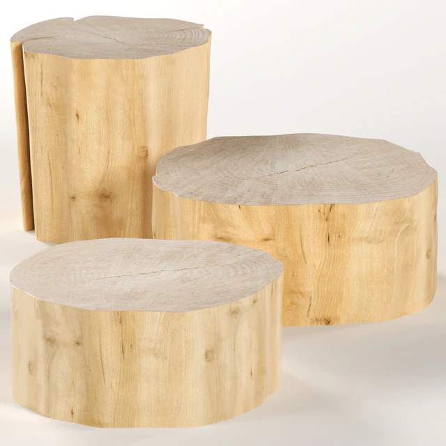 Three round coffee table stump. — Descargar
