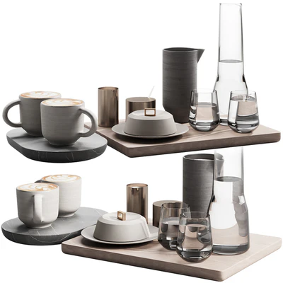 129 eat and drinks decor set 03 coffee and water kit 03 — Ver 5