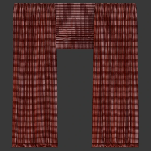 Brown curtains with tulle and roman — Descargar