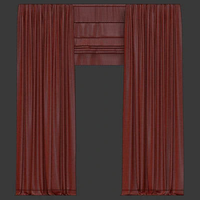 Brown curtains with tulle and roman — Ver 2