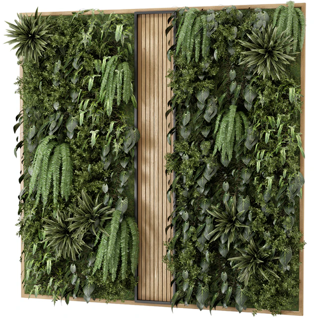 Indoor Wall Vertical Garden in Wooden Base - Set 638 — Descargar