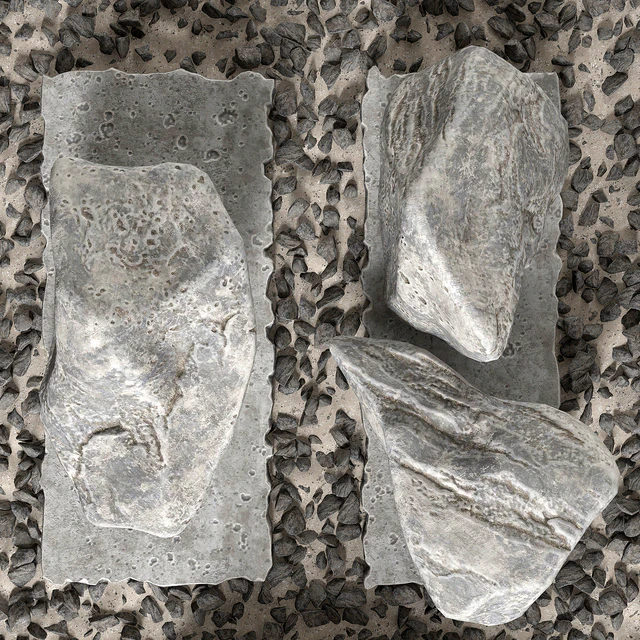 Slab tile gravel monument n1 / Square with stones monument — Descargar