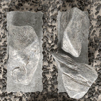 Slab tile gravel monument n1 / Square with stones monument — Ver 3