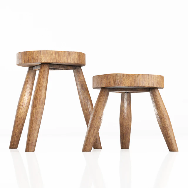 Zara Home Wooden Teak Stool 02 — Descargar
