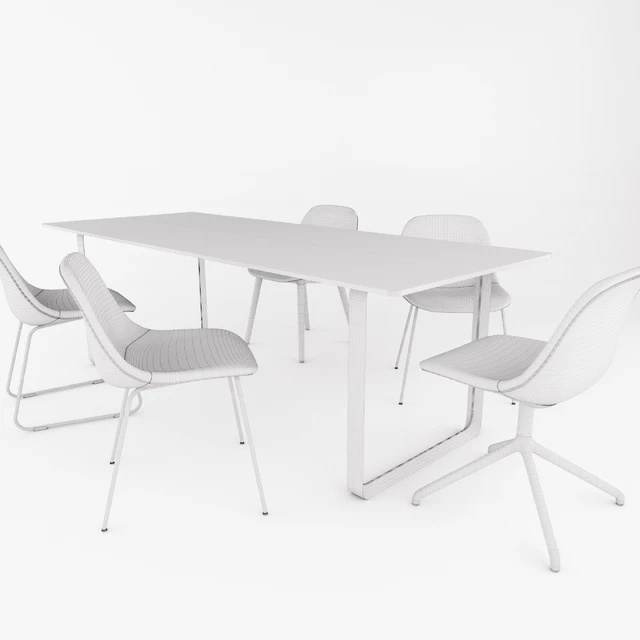 FIBER SIDE CHAIR + 70/70 Table by MUUTO — Скачать