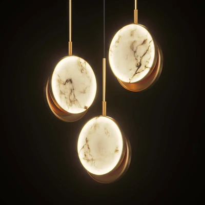 Marble Disc Pendant Lamp Lamar — Ver 1