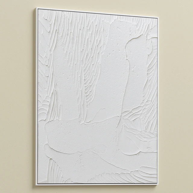 White Textural Plaster Wall Art C-438 — Скачать