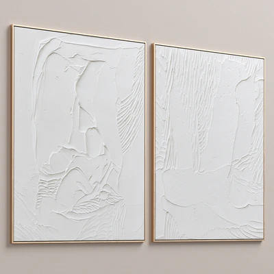 White Textural Plaster Wall Art C-438 — Вид 6