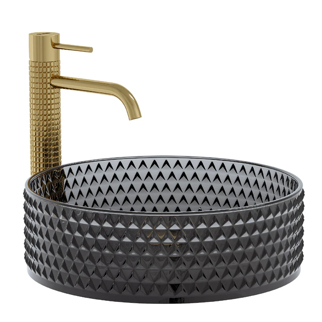 Washbasin Rea Cristal Black REA-U9671 with tap Gusto one — Descargar