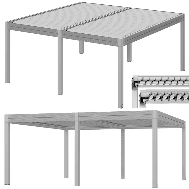 Metal pergola gazebo canopy with roller shutters — Descargar