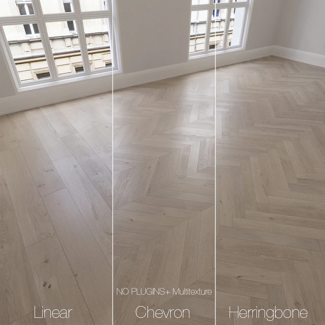 Parquet natural, oak anchorage, 3 types. Linear, chevron, herringbone. — Descargar