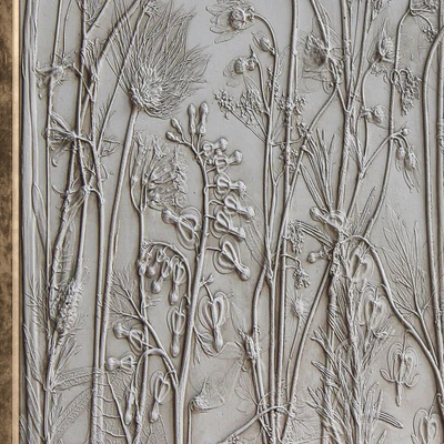 Textural Plaster Wildflowers Boho Wall Art C-508 — Ver 4