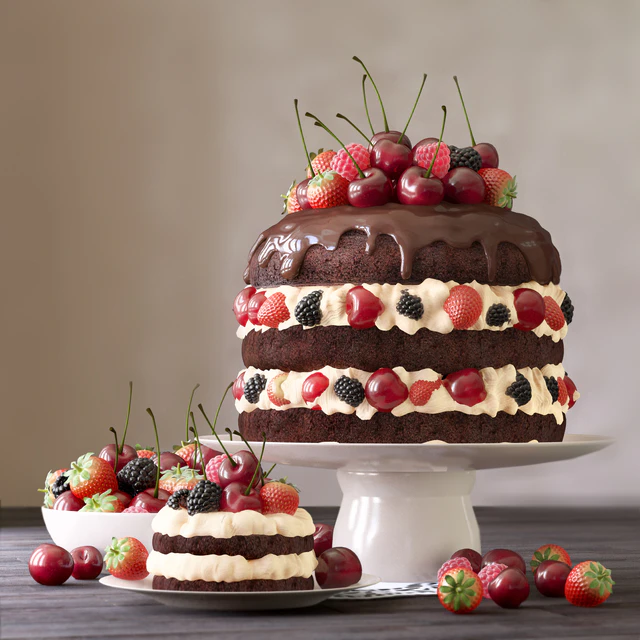 Cake and cake with berries — Descargar