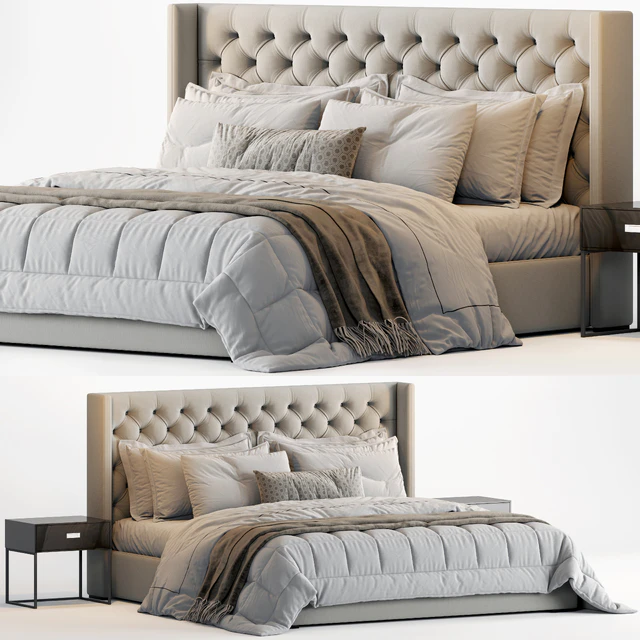 RH Adler Shelter Diamond Tufted Panel Fabric Bed — Descargar