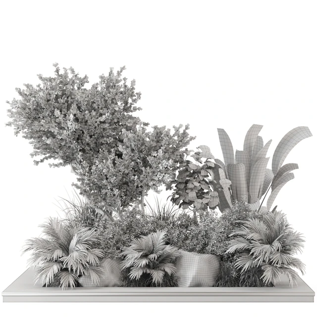 Outdoor Garden set bush and Tree - Garden Set 637 — Скачать