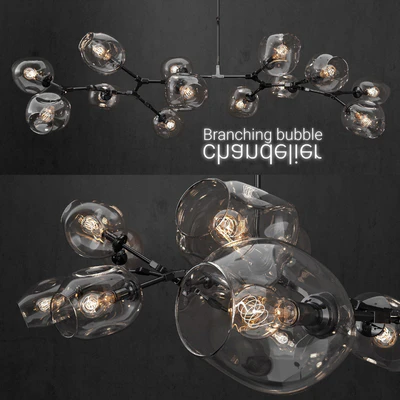 Branching bubble 13 lamps CLEAR / BLACK — Ver 1