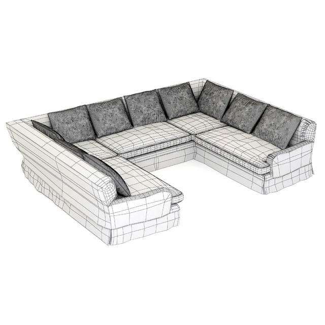 Restoration Hardware Belgian Classic Roll Arm Slipcovered U-Sofa Sectional — Скачать