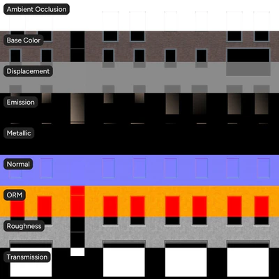 modern architectural brick facade texture warm grey — Ver 4