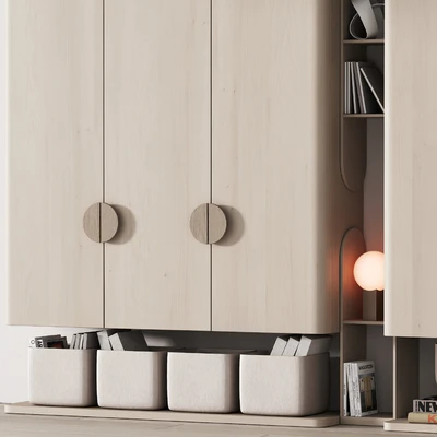 440 furniture for children 04 cupboard with toys and decor in 3 colors — Ver 3