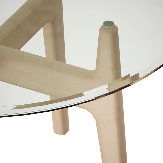 Tate 48 "Round Dining Table with Glass Top and Sand Base (Crate and Barrel) — Descargar