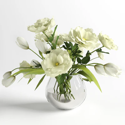 Bouquet of White Flowers — View 1