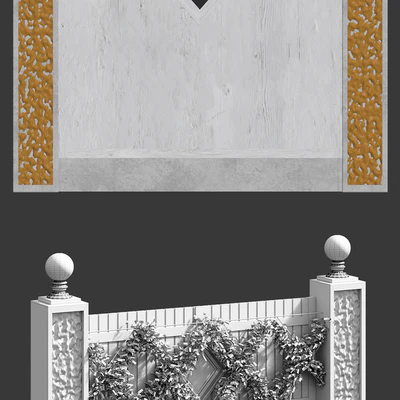 Fence with landscaping — Ver 3