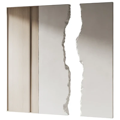 Decorative wall made of stone and wood 001 — Ver 4