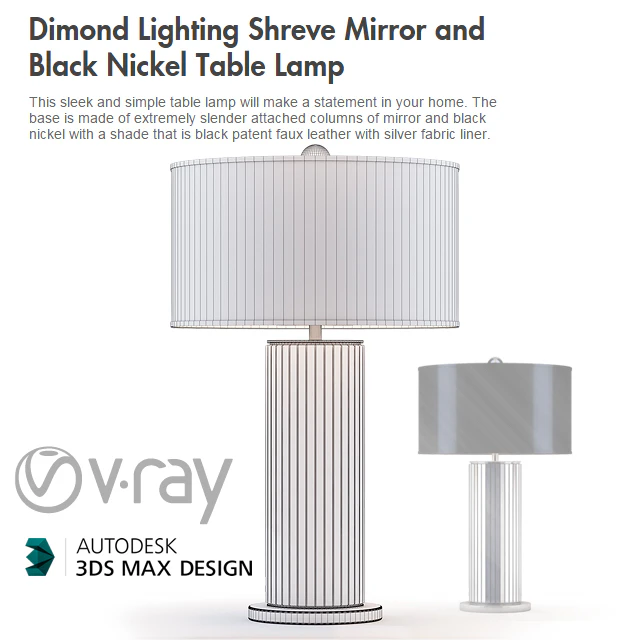Dimond Lighting Shreve Mirror and Black Nickel Table Lamp — Скачать