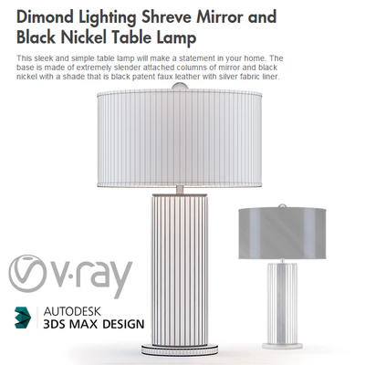 Dimond Lighting Shreve Mirror and Black Nickel Table Lamp — Вид 2