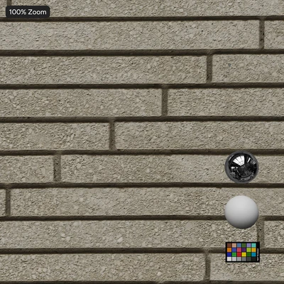 sandfaced running bond slim brick wall texture — View 3