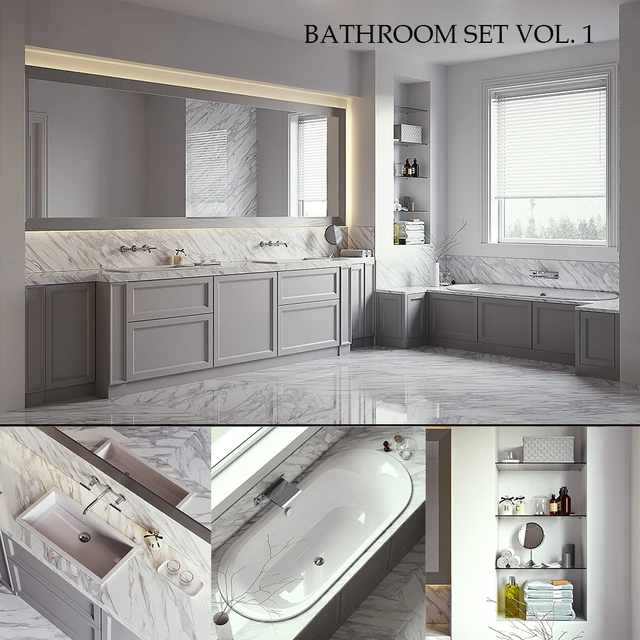 L'ORIGINE Aeterna Bathroom set (vray GGX, corona PBR) — Скачать