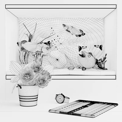 Decorative set with aquarium — Ver 3