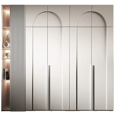 Cabinet furniture. Minimal White Modern Wardrobe set 6 — descargar