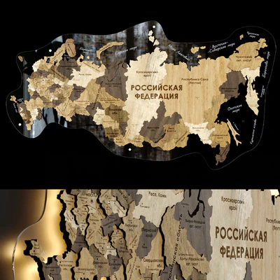 Wooden map of Russia — Ver 1