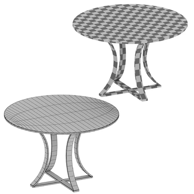 Damen 48 "White Marble Top Dining Table (Crate and Barrel) — Ver 5