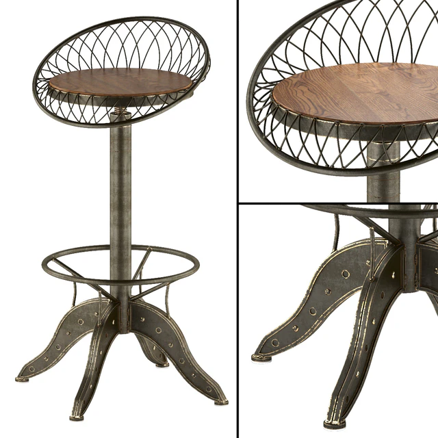 The Aero Industrial Design Steel Bar Stool — Descargar