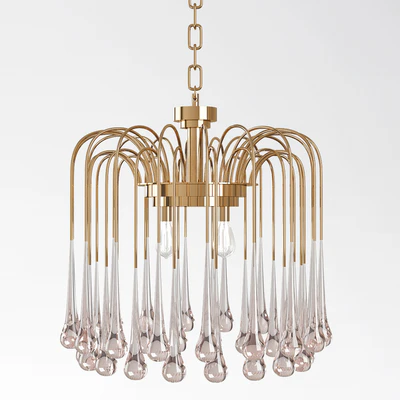 Beveled Murano Glass Teardrop Chandelier — Ver 1