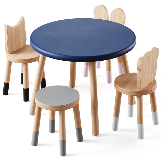 Nico & Yeye Round Kids Table and Chairs by Pottery Barn — Скачать