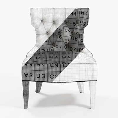 Baker TUFTED BACK LOUNGE CHAIR — Ver 3