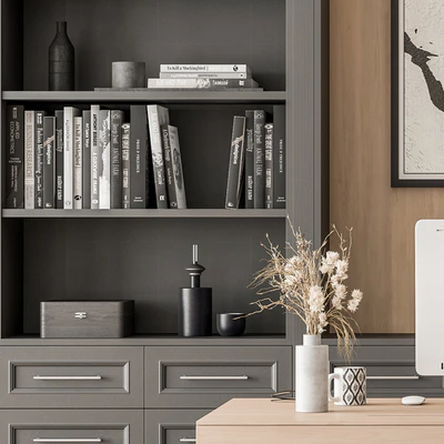 Home Office Desk and Library Gray Set - Office Furniture 279 — Вид 4