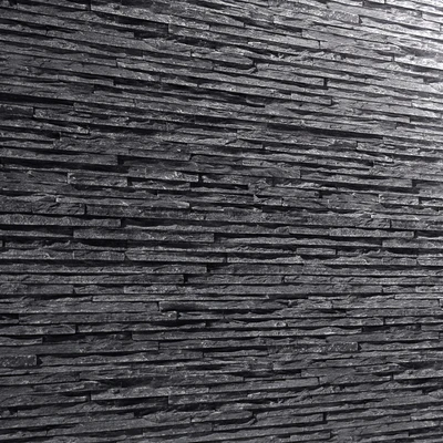 STONE SLATE BLACK, slate, stone, stone wall, wild stone, panel, loft decor — Ver 3