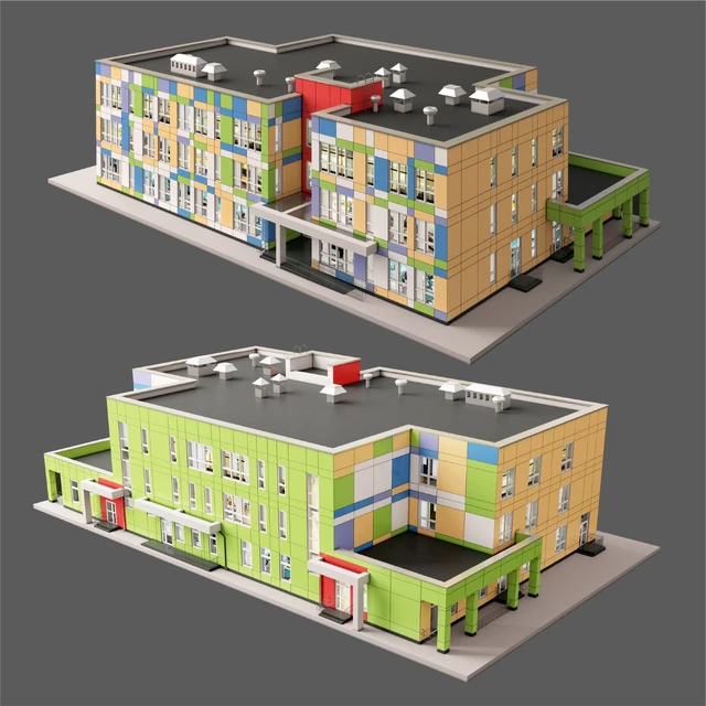 Building of pre-school educational institution — Descargar