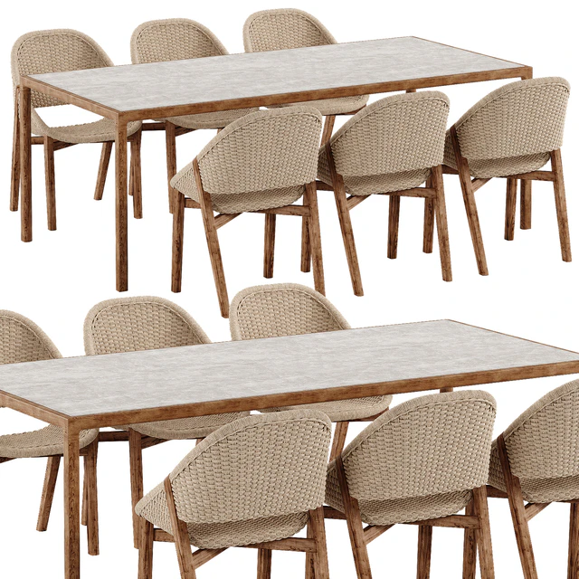 Tribu Elio chair Illum Teak table set — Скачать